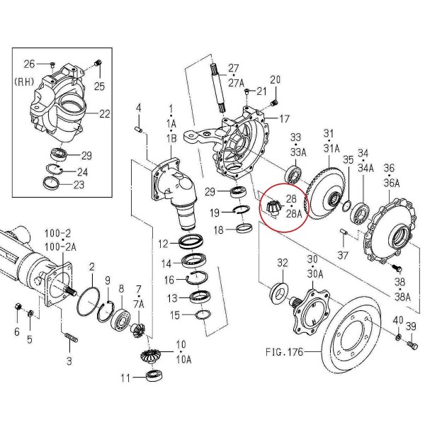 Kettenrad / 10T, 22T, 1614-434-008-50, 1614-434-008-10, Iseki SF300, Iseki SF310, Iseki TH4290, Iseki TH4330
