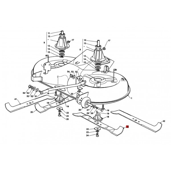 Cuchilla para tractor cortacésped 513 mm, Iseki CM7216, CM7226H, CM7421, Derecha, 182004347/0