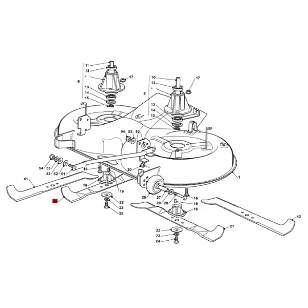 Knife for lawn tractor 513 mm, Iseki CM7216, CM7226H, CM7421, RIGHT, 182004348/0