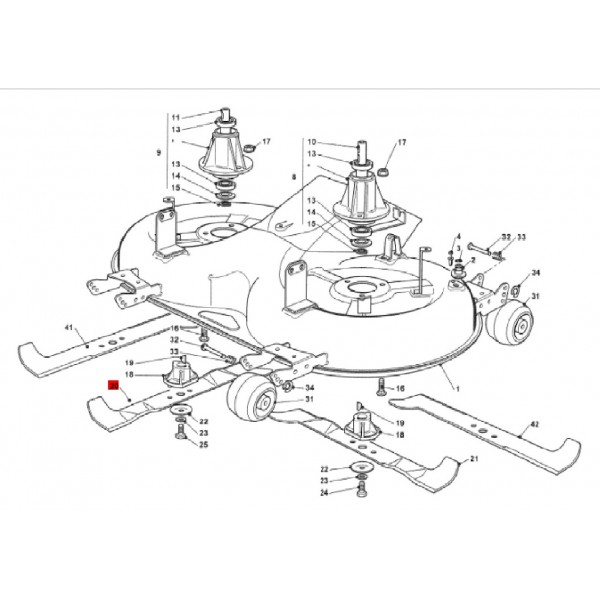 Žací nůž 615 mm Iseki CM7322, CM7423, VPRAVO, 182004350/0