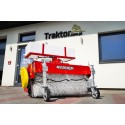 Balayeuse de 120 cm pour tracteur avec panier et bidon d'irrigation 4FARMER