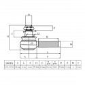 Gelenkkopf / 80 x 78 mm / Links / Yanmar EF453T / Iseki Geas / 6-23-135-01