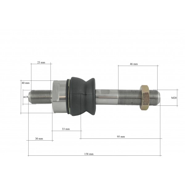 Tie Rod End / 158 mm / Kubota L4708 / L5018 / 5-23-101-81