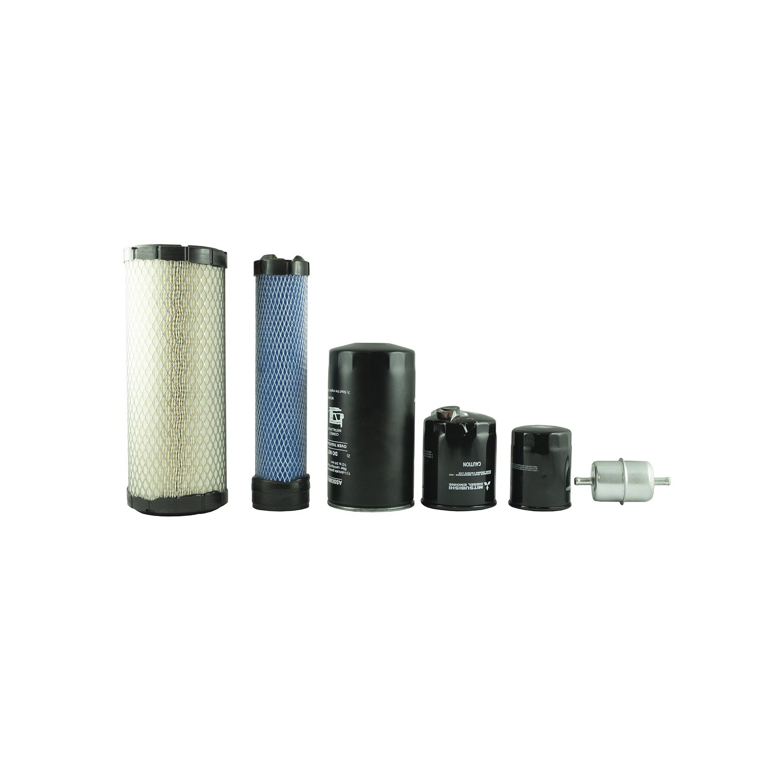 Un juego de filtros para el tractor Startrac 263, motor Mitsubishi S3L2