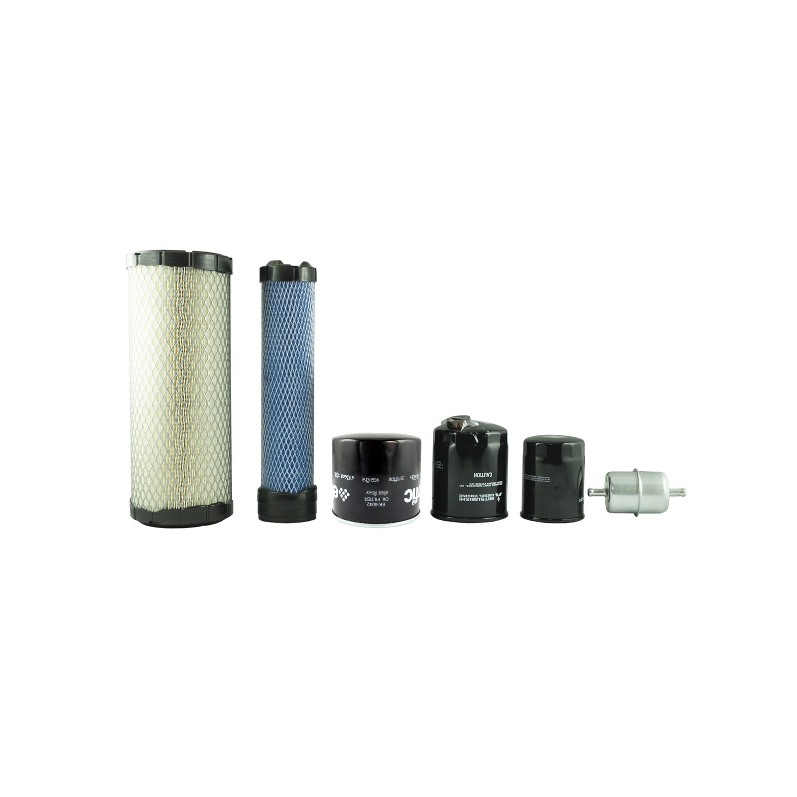A set of filters for the Startrac 273 tractor, Mitsubishi S3L2 engine