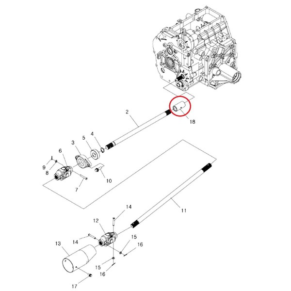 Connecteur d'arbre de transmission 14T / 28 x 56 mm / LS XJ25 / LS MT3.35 / LS MT3.40 / A1380021 / 40013044
