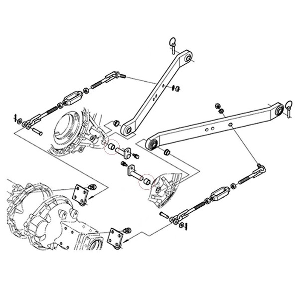 Casquillo de enganche de tres puntos / 22 x 27 x 20 mm / Kubota L4508 / TC232-39430 / 5-14-204-23