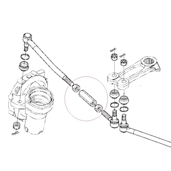 Gelenkkopfverbinder / M19 x 1,5 / 80 mm / Kubota L3408 / L3608 / L4018