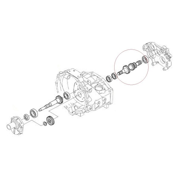 Eje de piñón / 265 mm / 18T/22T/18T/13T/10T / Kubota L4508 / TC232-22100 / 5-18-111-22