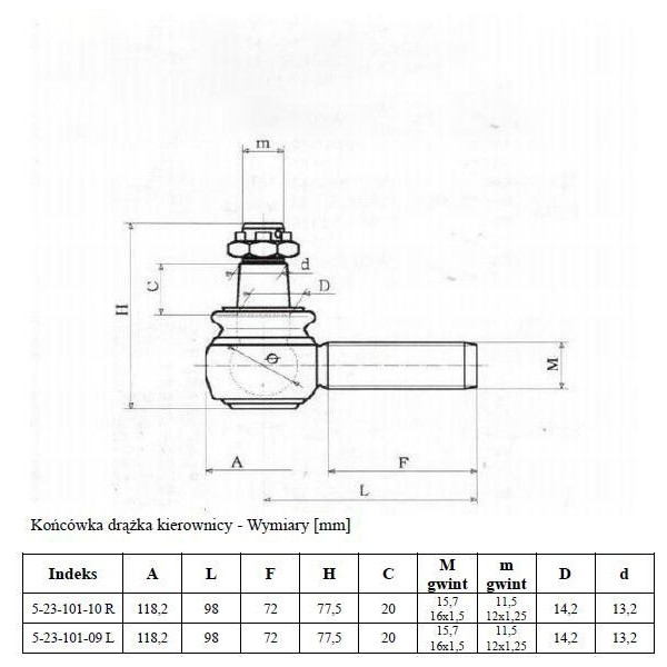 Drag Rod End Set L2600 R
