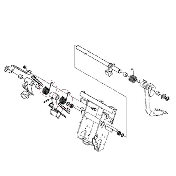 Pružina brzdového pedálu / Ø45 mm / Kubota L4508 / TC030-44170 / 5-25-101-24