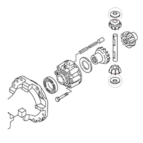 Arandela de engranaje planetario 194465-13240 17 x 35 x 1,00 mm Yanmar EF453T 5-26-211-13