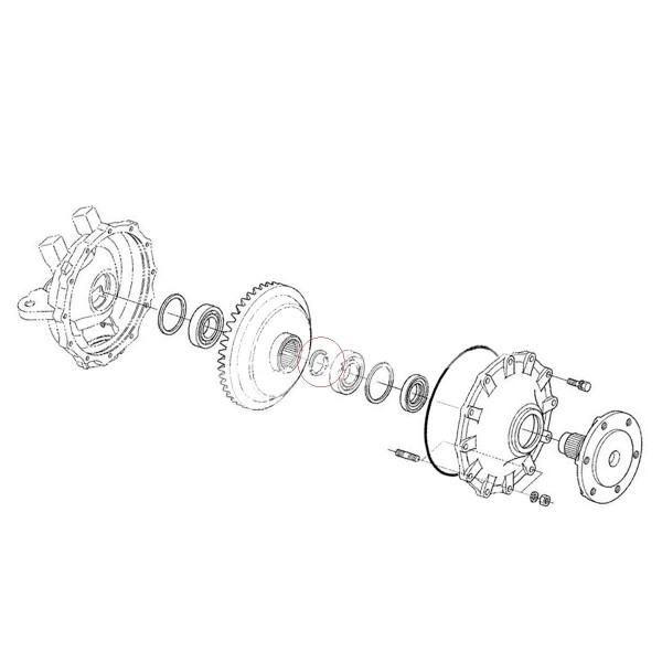 Front Wheel Hub Flange, Front Wheel Drive Sprocket Flange, TC402-13550, 6-01-107-02, Spacer, Kubota GL23,