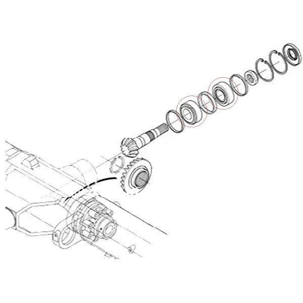 Rodamiento de rodillos cónicos, 33207J, 3C011-43380, 72x35x28 mm, 72 x 35 x 28 mm, 6-23-112-03, Kubota M5000, Kubota M6040, Kubo