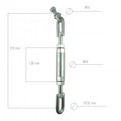 Linkage arm stabilizer / 370-450 mm / Kubota L2808 / L3408 / W9501-65052 / 5-08-120-09