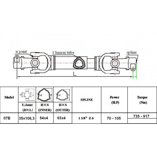 Cardan 07B - 200cm