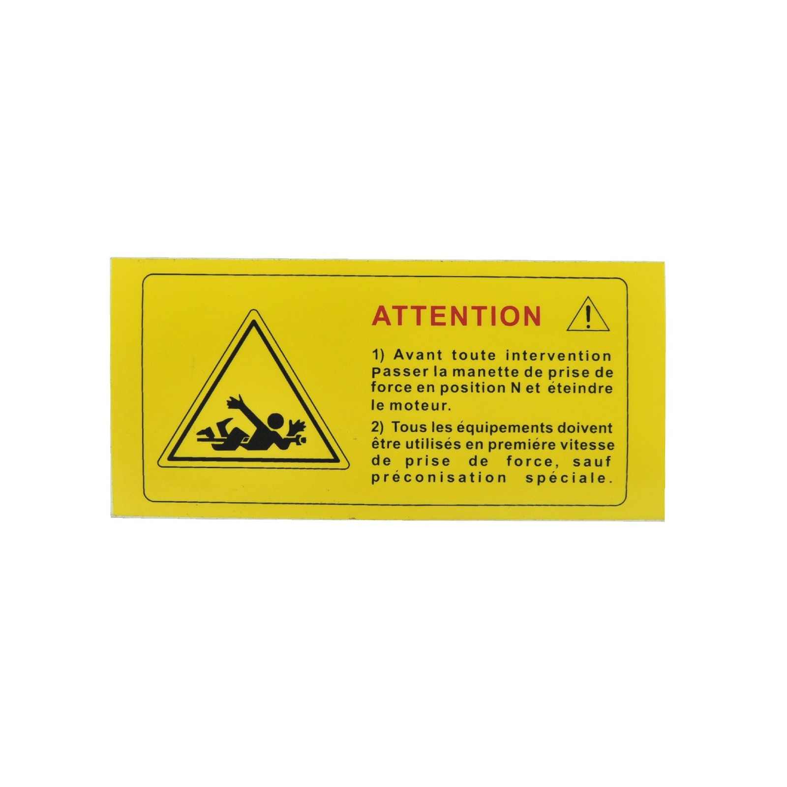 Sticker ATTENTION orange 125*60mm