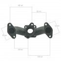 Auspuffkrümmer, 5650-040-8571-0, Iseki TU1400, Iseki TU1500, Iseki TX1410, Iseki TX1510, Mitsubishi K3A, Mitsubishi K3B, Mitsubi