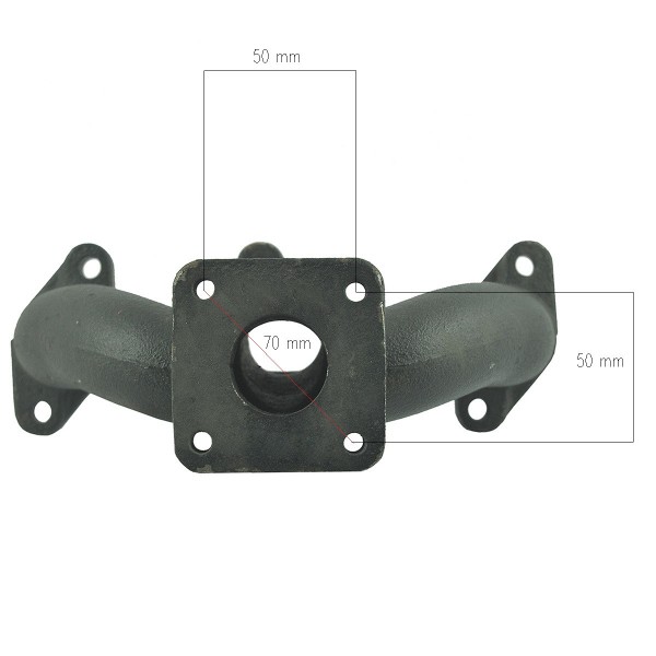 Collecteur d'échappement, 5650-040-8571-0, Iseki TU1400, Iseki TU1500, Iseki TX1410, Iseki TX1510, Mitsubishi K3A, Mitsubishi K3