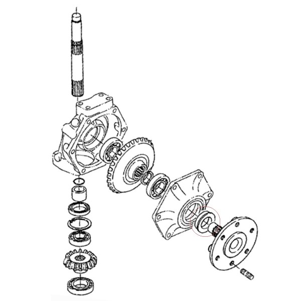 Uszczelniacz osi 63733-17150 35 x 52 / 64 x 12 mm 63733-17151 Kubota Β1200 B1500 B6000 B7000 B7001 XB-1 AE2074E AE8336E 38010