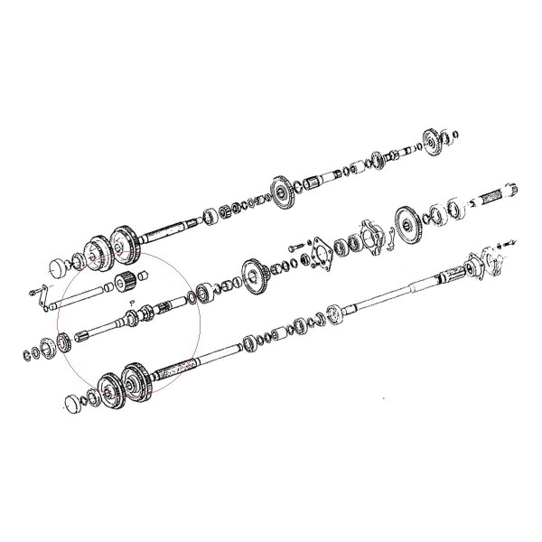 Gearbox shaft / 392 mm / 13T/22T/17T/26T / Kubota L2000 / 42002