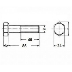 Skrutka M16x85, tvrdosť 8,8