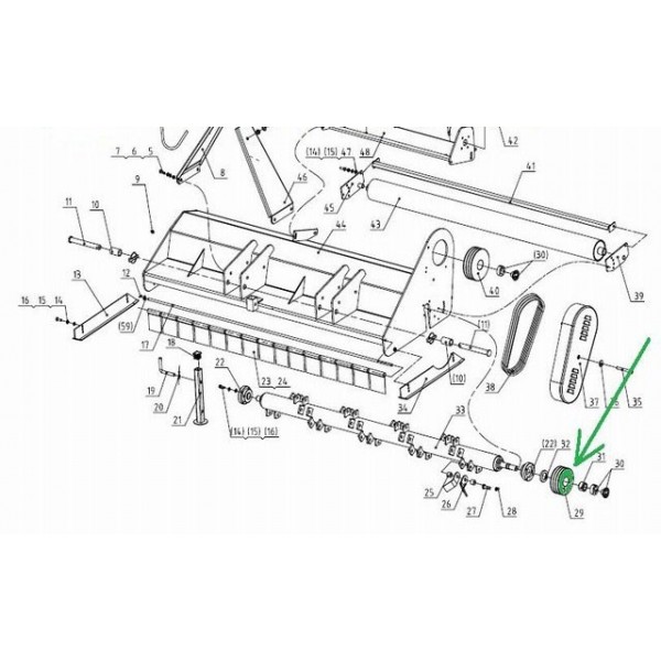 Pulley small 4 AG belts