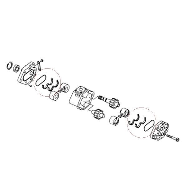 Uszczelki pompy hydraulicznej / Yanmar EF494T / EF453T / Cub Cadet EX450 / 794275-41200 / 5-07-105-09 | Traktor.com.pl