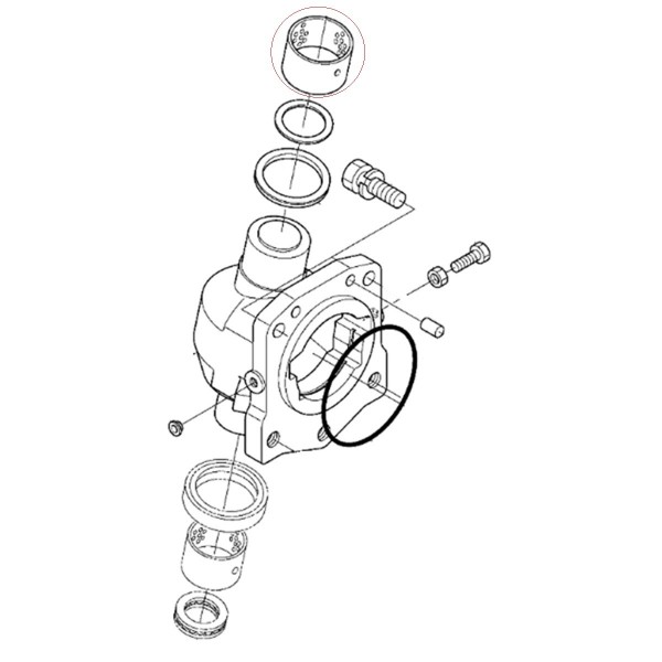 Axle bushing 5J042-14170 60 x 64 x 40 mm Kubota M6040 M7040 M8540 M9540 6-14-104-09