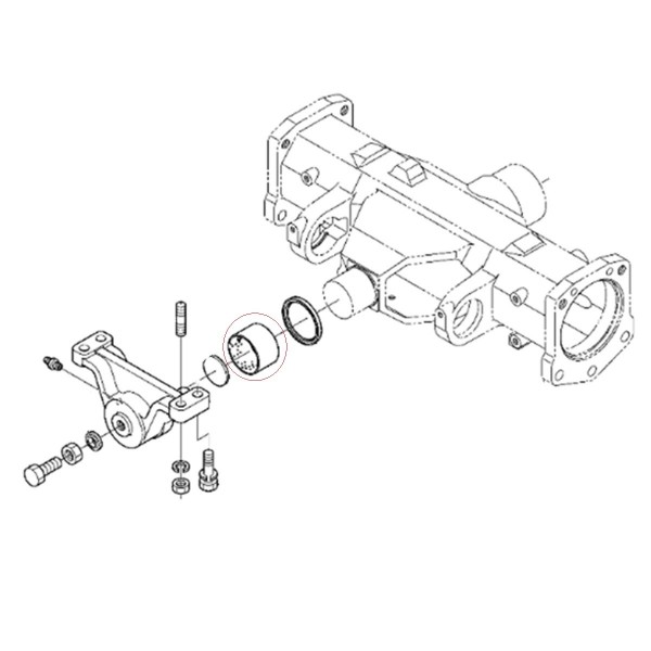 Puzdro nápravy 5J042-14170 60 x 64 x 40 mm Kubota M6040 M7040 M8540 M9540 6-14-104-09