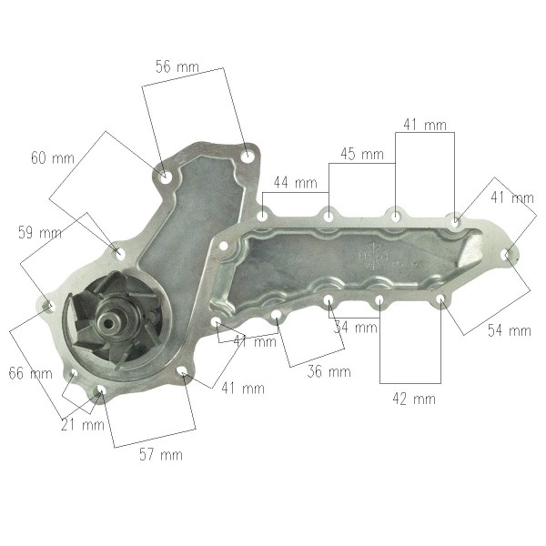 Pompe à eau, Kubota D1301, Kubota D1302, Kubota V1502, Kubota V1903, Kubota V2003, Kubota V2203, Kubota L2550, Kubota L2850, Kub