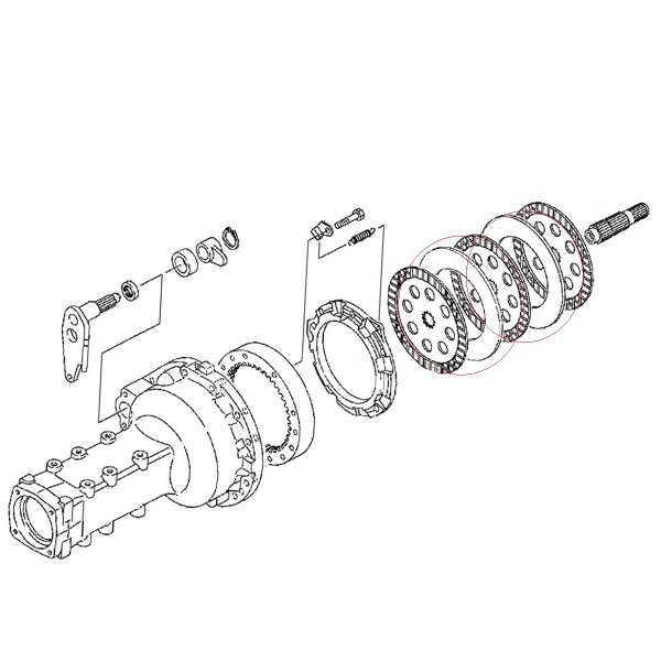 Bremsscheiben-Distanzstück / Ø 235 mm / Yanmar EF453T / Cub Cadet EX450 / 198240-36520 / 6-16-100-03