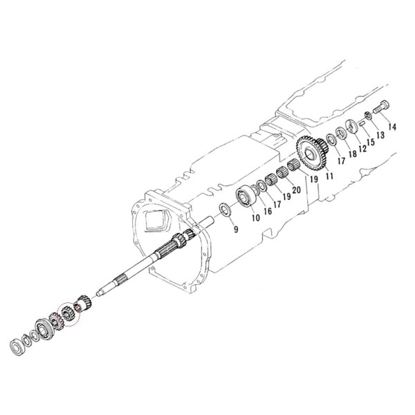 Řetězové kolo, 18T, 22T, 38240-21540, 5-19-114-03, 38240-2154-0, Kubota L1802, Kubota L2002, Kubota L2202, Kubota L2402