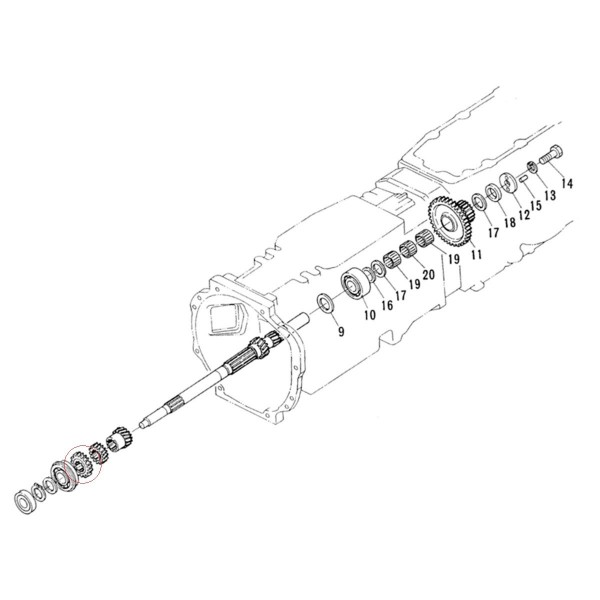Zębatka, 18T, 26T, 38240-21540, 5-19-114-04, Kubota L1802, Kubota L2002, Kubota L2202, Kubota L2402, Kubota L02