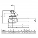 Koncovka táhla řízení, TC220-13740, 430 mm, Kubota L3408