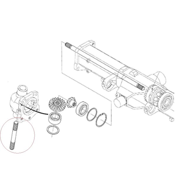 Front drive final drive shaft, 3C011-43410, Kubota M6040, Kubota M7040, Kubota M8540, 5-01-208-13