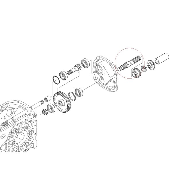 PTO shaft, Kubota M5000, 6T x 26T, 3A275-80140, 5-18-124-07