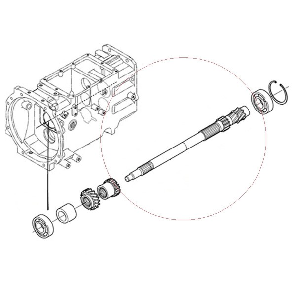 Hnací hriadeľ, Kubota, TC222-21513, 10T, 22T, 13T, 10T