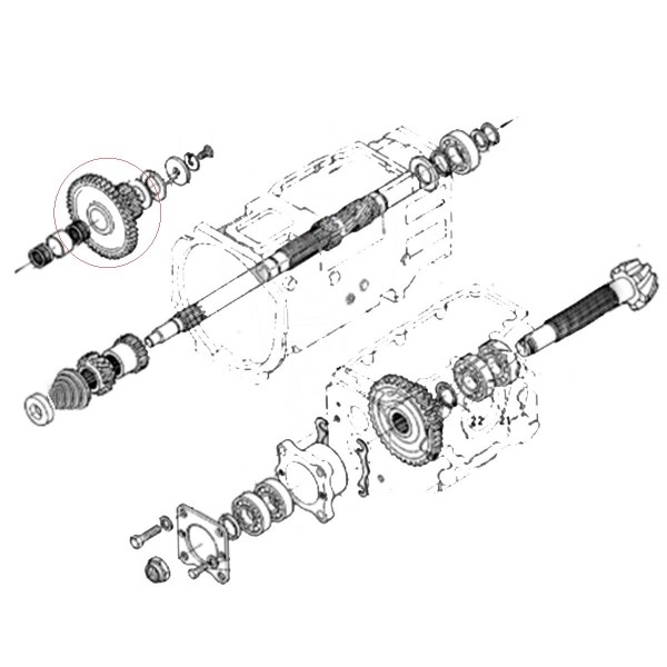 Piñón de caja de cambios 17T 44T 37150-21571 Kubota L1501 L2201 5-19-115-04