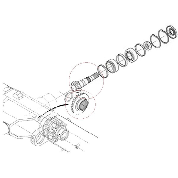 Roue à plaques, arbre d'entrée, 3C051-42300, 5-19-127-13, Kubota M4N-071, Kubota M5N-091, Kubota M5N-111, Kubota M6040, Kubota M