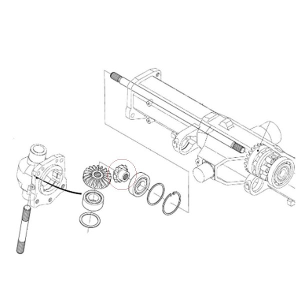 Ozubené koleso 3C011-43242 11T 24T Kubota M5040 M6040 M7040 M7060 M8540