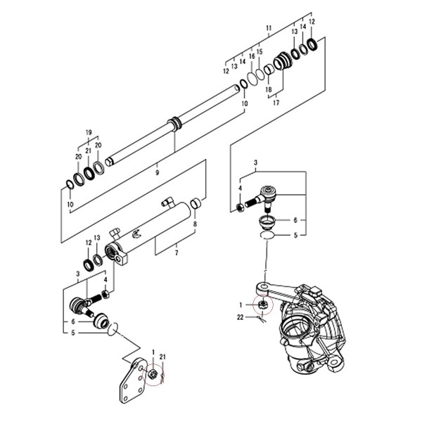 Écrou crénelé M16 / Yanmar EF352T / EF393T