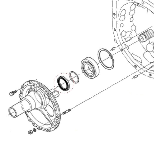 Brida de cojinete de TDF / Ø25 / 42 mm / Kubota L4701 / L4708 / TC403-22350 / 5-26-215-33