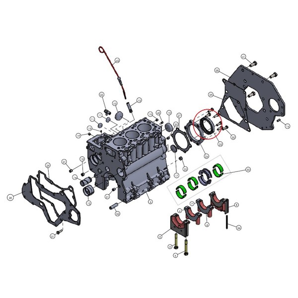 Levé rotační těsnění klikové hřídele / VST MT180 / MT224 / MT270
