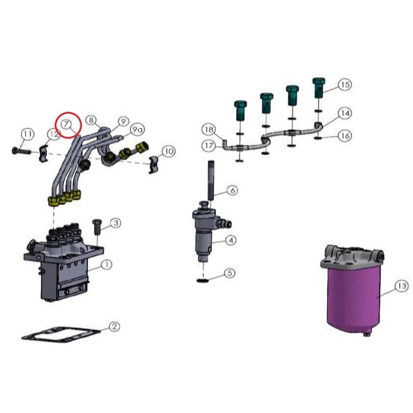 Przewód paliwa / VST MT180 / VST MT224 / VST MT270 / Mitsubishi K3C / K4C / MM4090942 | Traktor.com.pl