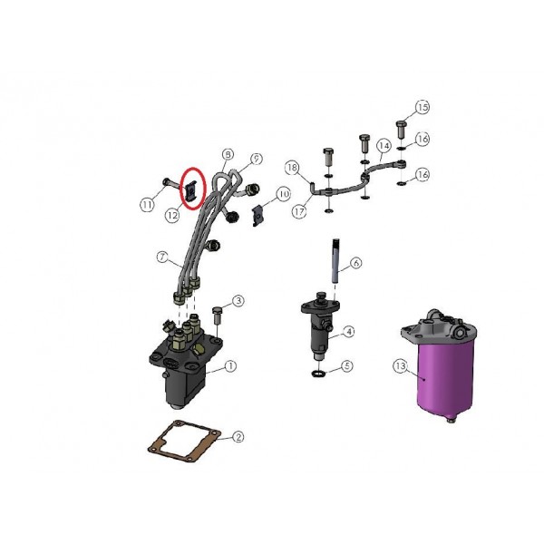 Collier de serrage de conduite de carburant A