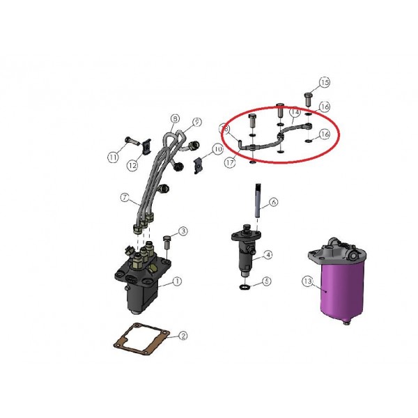 Tuyau de trop-plein / tube de trop-plein / VST MT180 / MT224 / Mitsubishi K3C / MM409102 / 18010601231