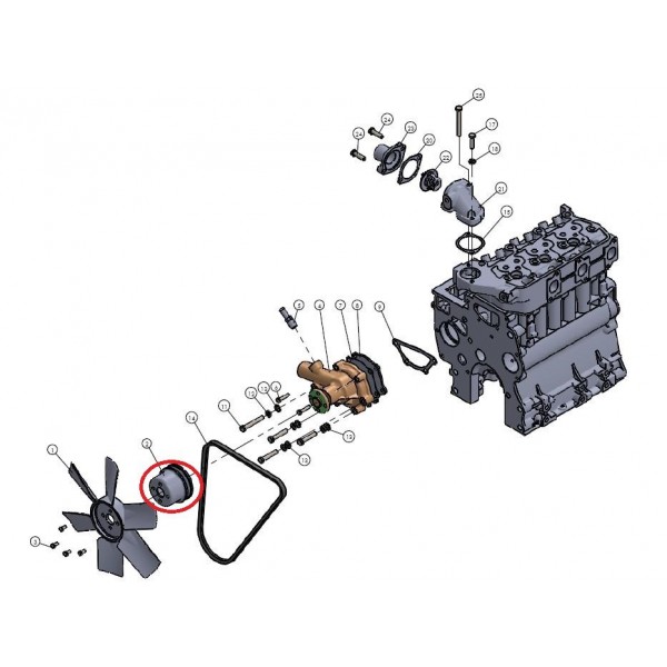 Mitsubishi VST MT224 Wasserpumpenriemenscheibe