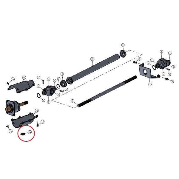 Bouchon en caoutchouc pour couvercle d'arbre de transmission / 25 mm / VST MT180 / MT224 / MT270 / 18051300141