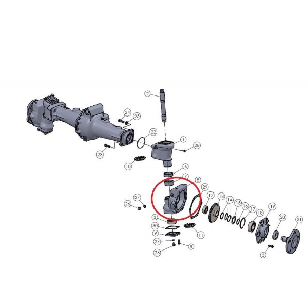 Boîtier de transmission finale de l'essieu avant Mitsubishi VST